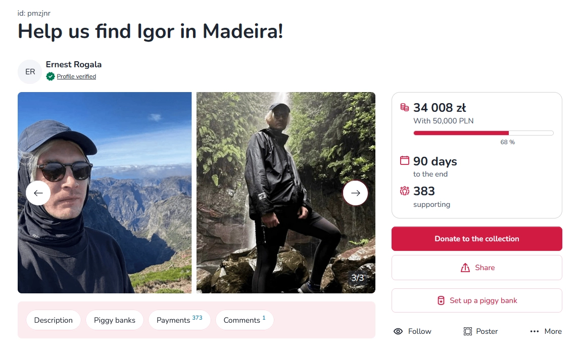 Help Find Igor - Private Rescue Fundraiser for Missing Tourist